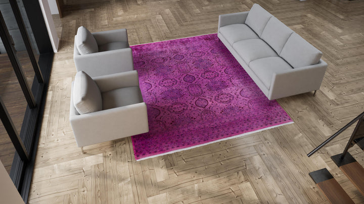 Pink Samsara Wool Rug - 8'1" x 9'10"