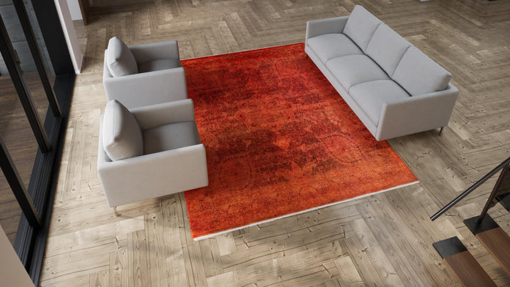 Orange Samsara Wool Rug - 8'1" x 10'9"