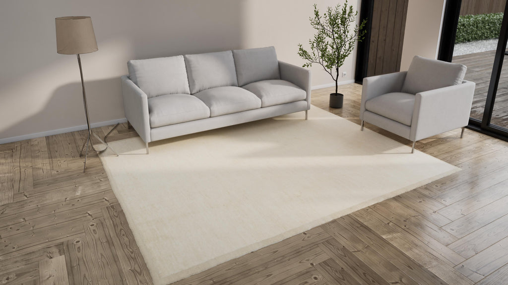 Cream Modern Wool Rug - 8'2'' x 10'2''