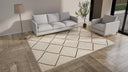 Cream and Brown Modern Wool Rug - 8'3'' x 10'1''