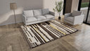 Cream & Brown Modern Wool Rug - 8'4'' x 9'10''