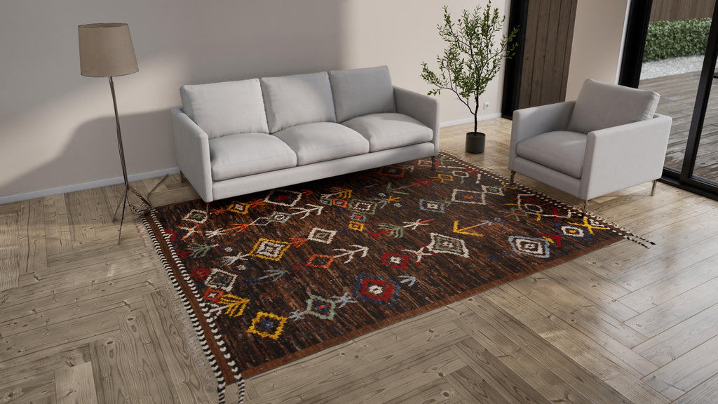 Multicolored Geometric Modern Wool Rug - 8'6'' x 10'4''