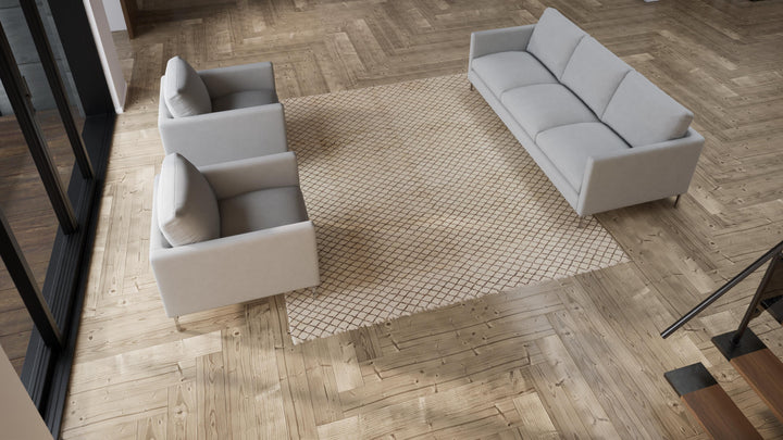 Beige Modern Wool Rug - 8'1'' x 9'7''