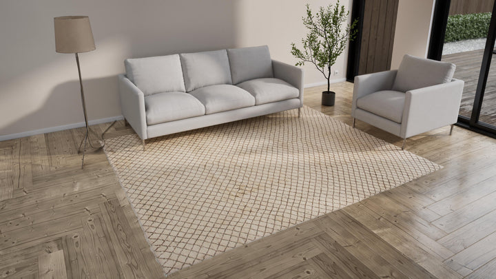 Beige Modern Wool Rug - 8'1'' x 9'7''