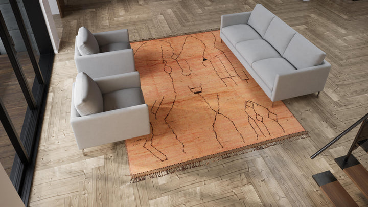 Multicolored Modern Wool Rug - 9'2'' x 11'6''