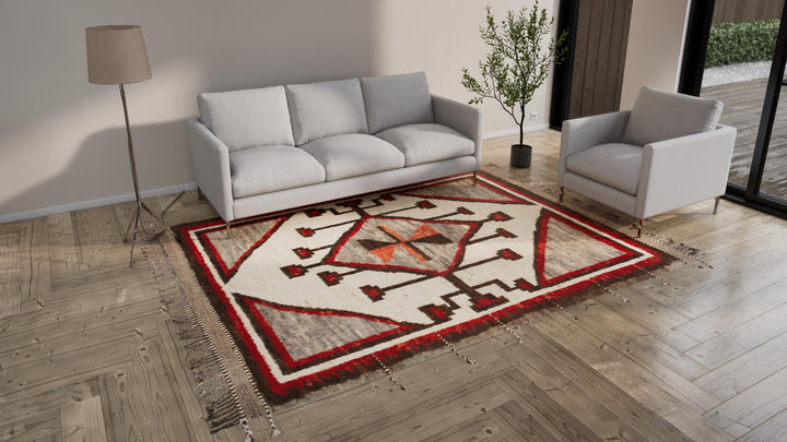 Red & Brown Modern Wool Rug - 8'4'' x 10'8''