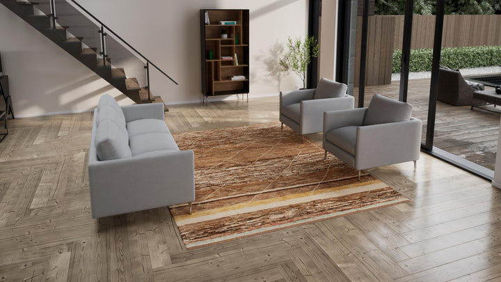 Brown Modern Wool Rug - 8'5'' x 10'9''