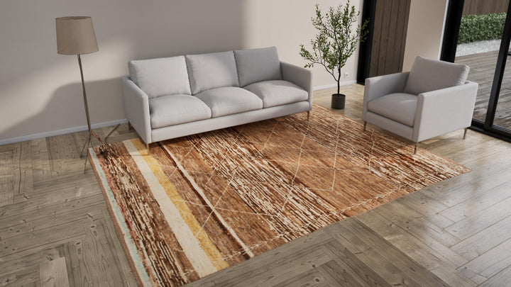 Brown Modern Wool Rug - 8'5'' x 10'9''