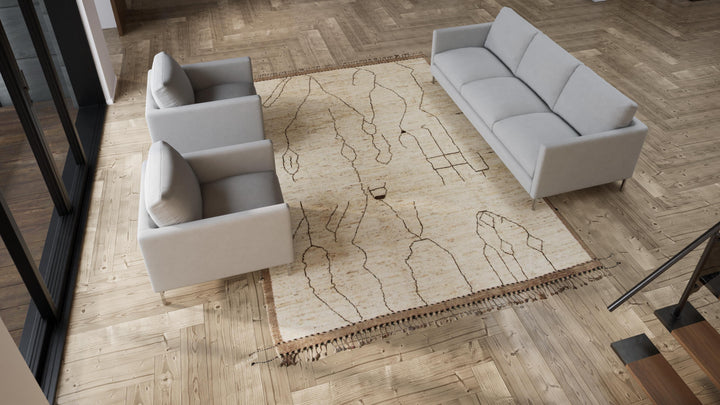 Multicolored Modern Wool Rug - 9'1'' x 12'2''