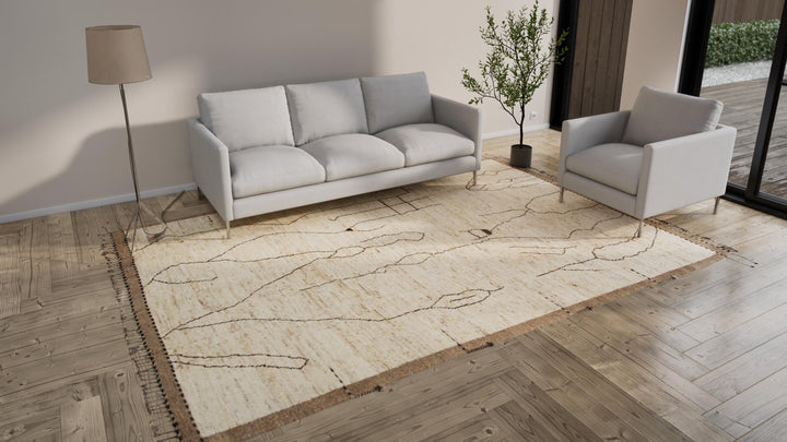 Multicolored Modern Wool Rug - 9'1'' x 12'2''