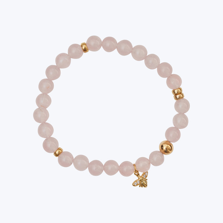 Rose Quartz, Bee Bracelet