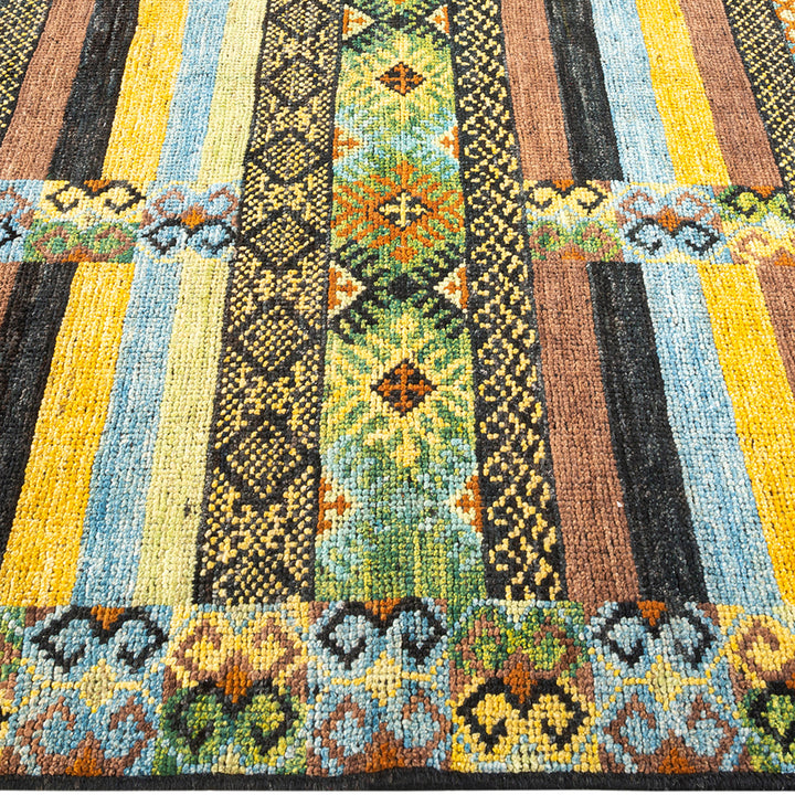 Modern, One-of-a-Kind Hand-Knotted Area Rug - Black, 6' 1" x 8' 10" Default Title