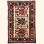Tribal, One-of-a-Kind Hand-Knotted Area Rug - Ivory, 4' 0" x 6' 0" Default Title