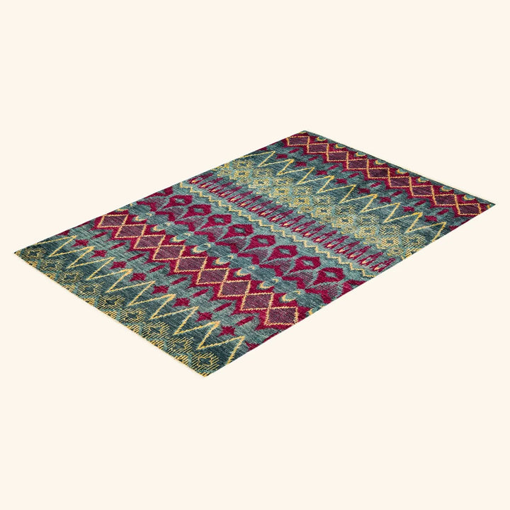 Modern, One-of-a-Kind Hand-Knotted Area Rug - Gray, 5' 0" x 8' 1" Default Title