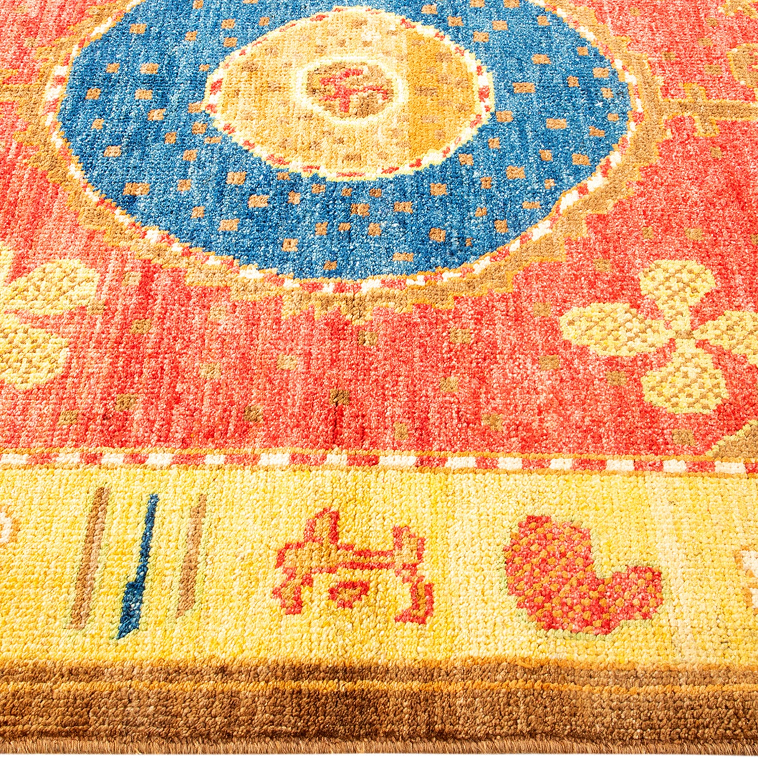 Modern, One-of-a-Kind Hand-Knotted Area Rug - Yellow, 5' 2" x 8' 1" Default Title