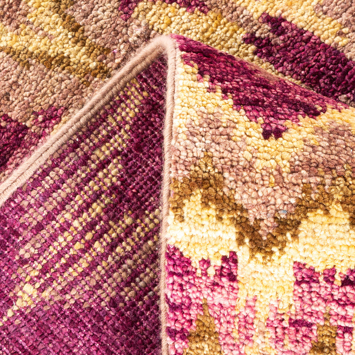 Modern, One-of-a-Kind Hand-Knotted Area Rug - Purple, 6' 2" x 9' 10" Default Title