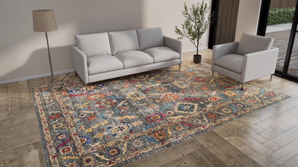 Blue Transitional Wool Rug - 9'2" x 11'8"