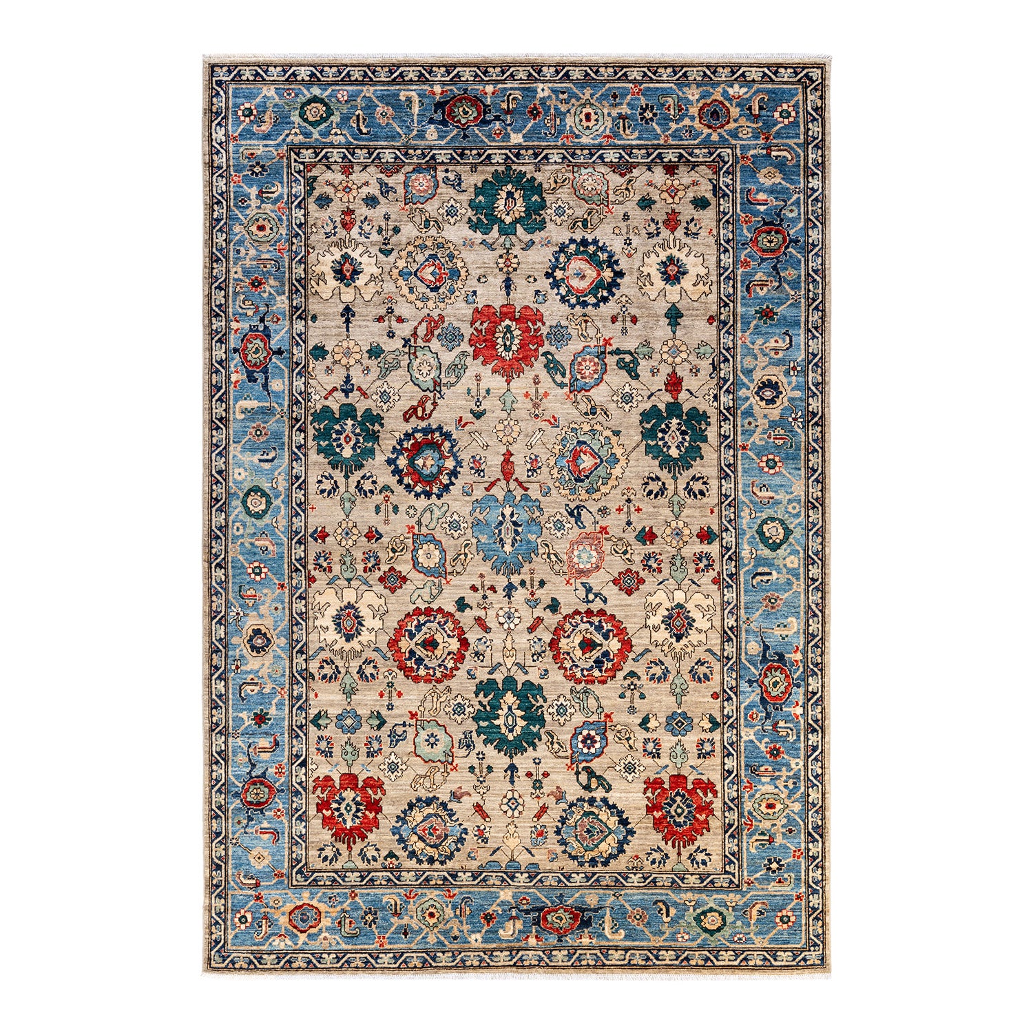 Serapi, One-of-a-Kind Hand-Knotted Area Rug - Gray, 6' 3" x 8' 11" Default Title