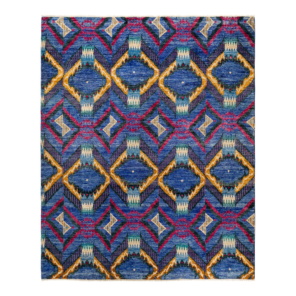 Modern, One-of-a-Kind Hand-Knotted Area Rug - Blue, 8' 3" x 10' 0" Default Title