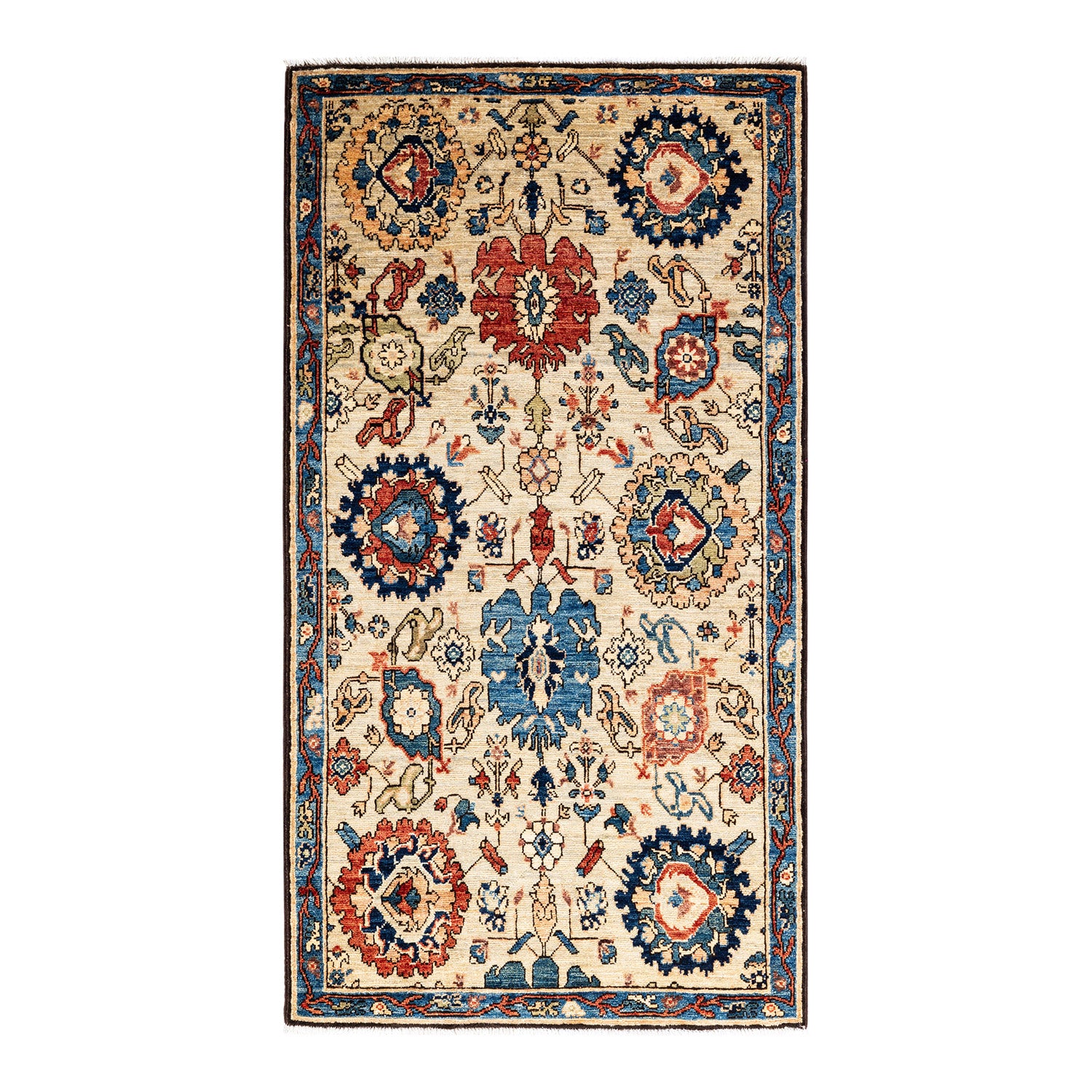 Serapi, One-of-a-Kind Hand-Knotted Area Rug - Ivory, 2' 11" x 5' 5" Default Title