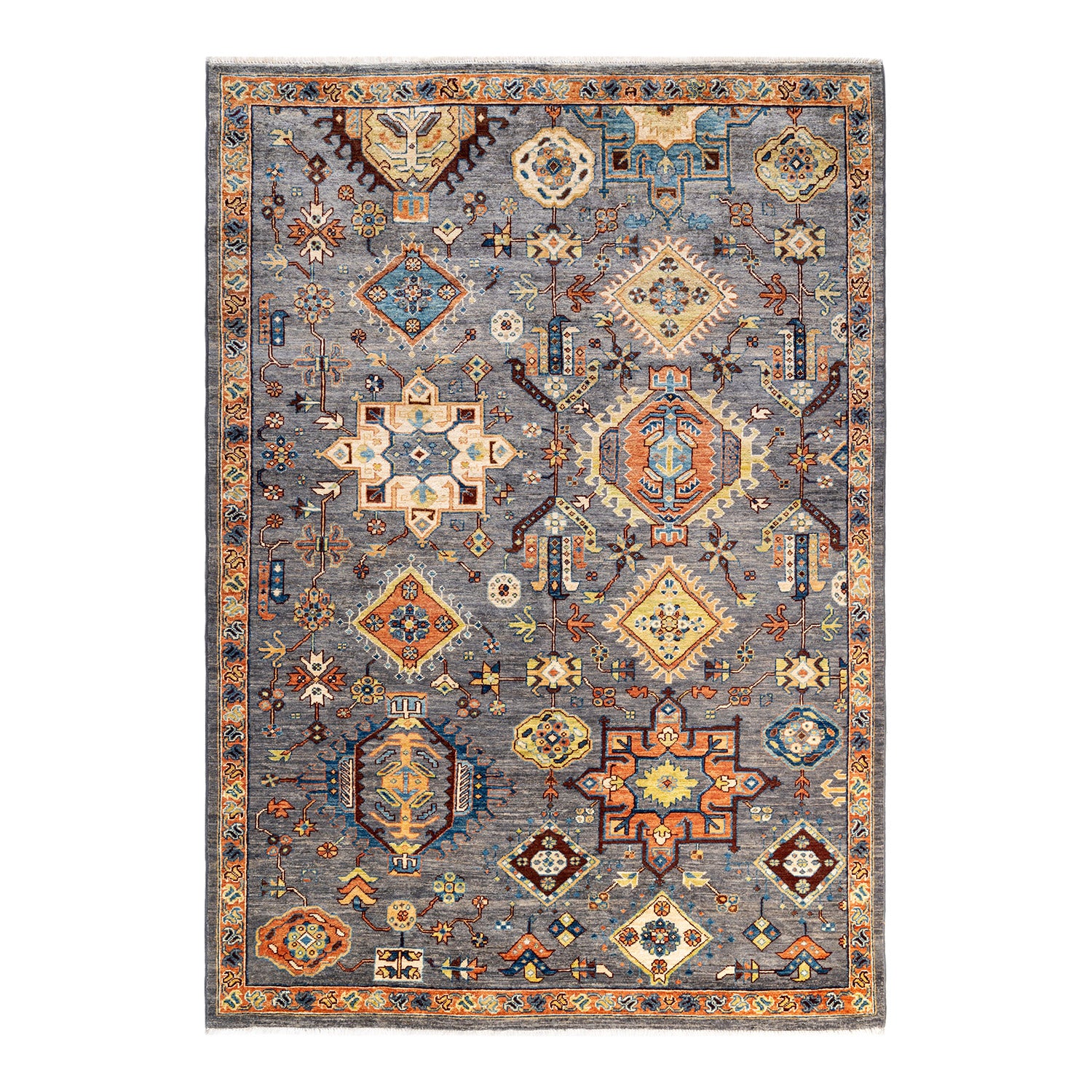 Serapi, One-of-a-Kind Hand-Knotted Area Rug - Gray, 5' 9" x 7' 10" Default Title