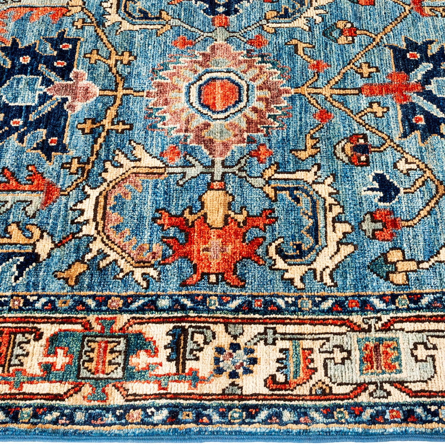 Serapi, One-of-a-Kind Hand-Knotted Runner Rug - Light Blue, 2' 11" x 13' 9" Default Title