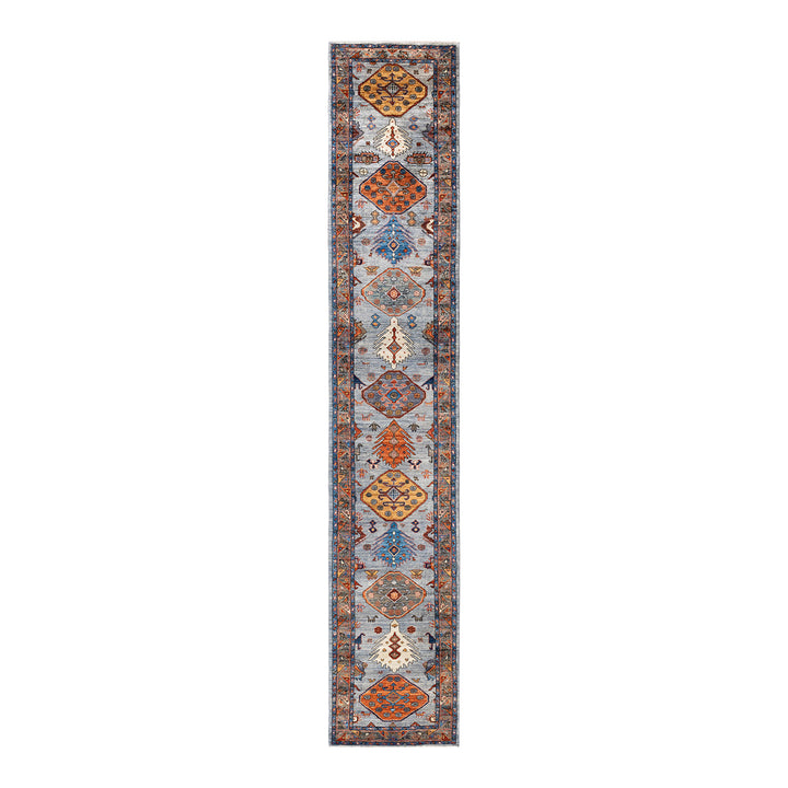 Serapi, One-of-a-Kind Hand-Knotted Runner Rug - Gray, 2' 10" x 15' 9" Default Title