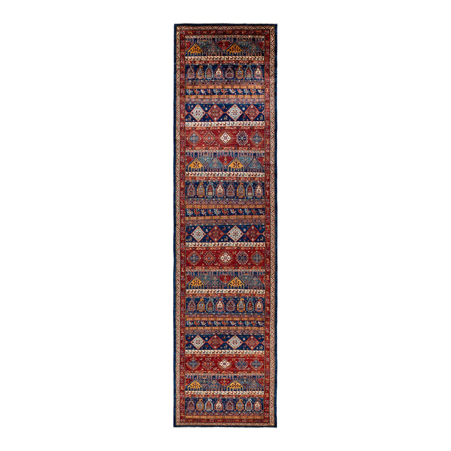 Serapi, One-of-a-Kind Hand-Knotted Runner Rug - Blue, 4' 0" x 17' 2" Default Title