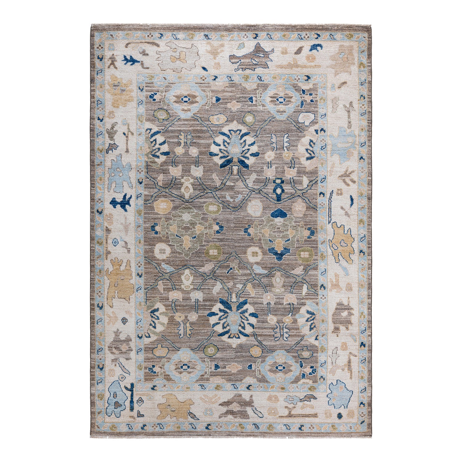 Oushak, One-of-a-Kind Hand-Knotted Area Rug - Brown, 6' 1" x 8' 10" Default Title