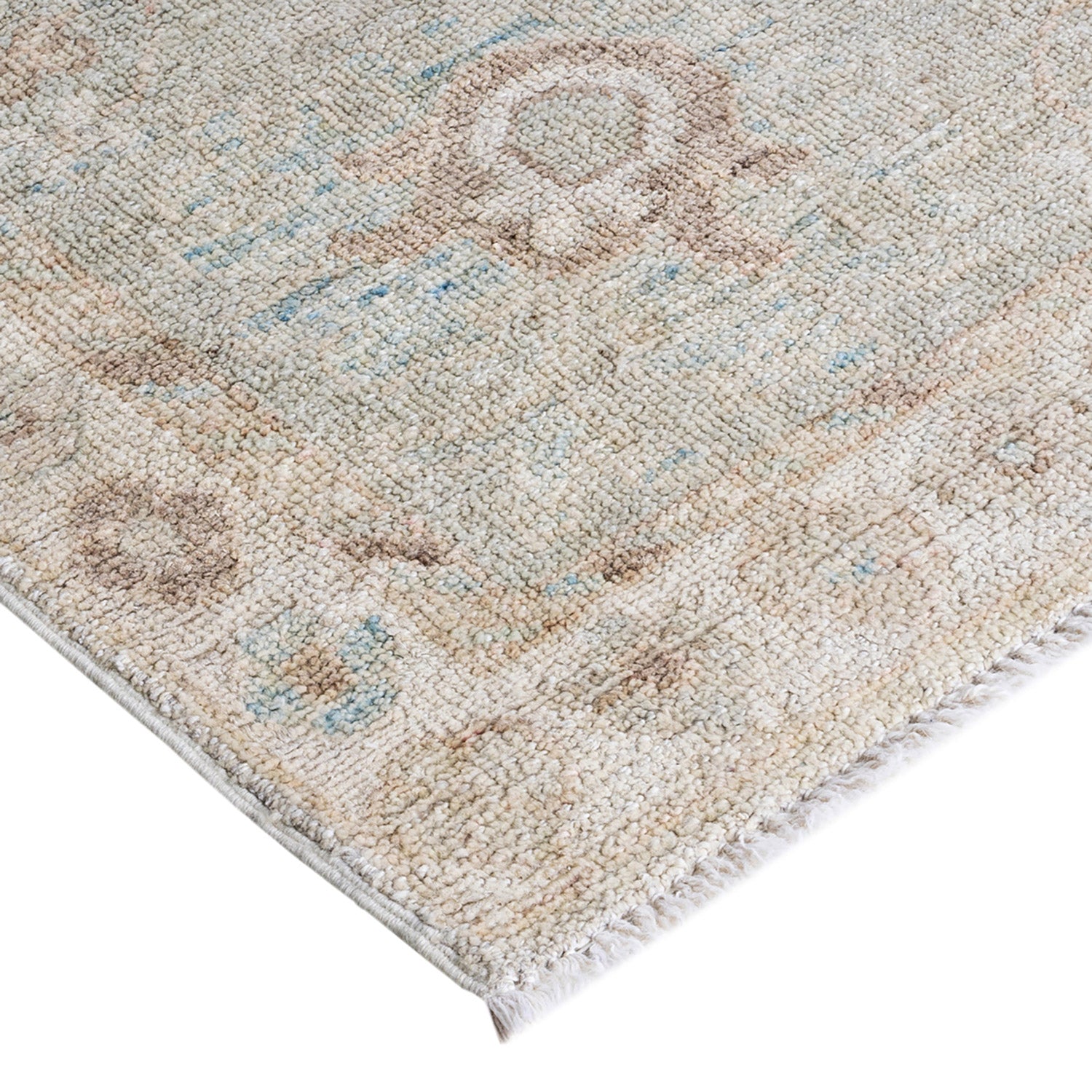 Oushak, One-of-a-Kind Hand-Knotted Area Rug - Ivory, 8' 10" x 11' 11" Default Title