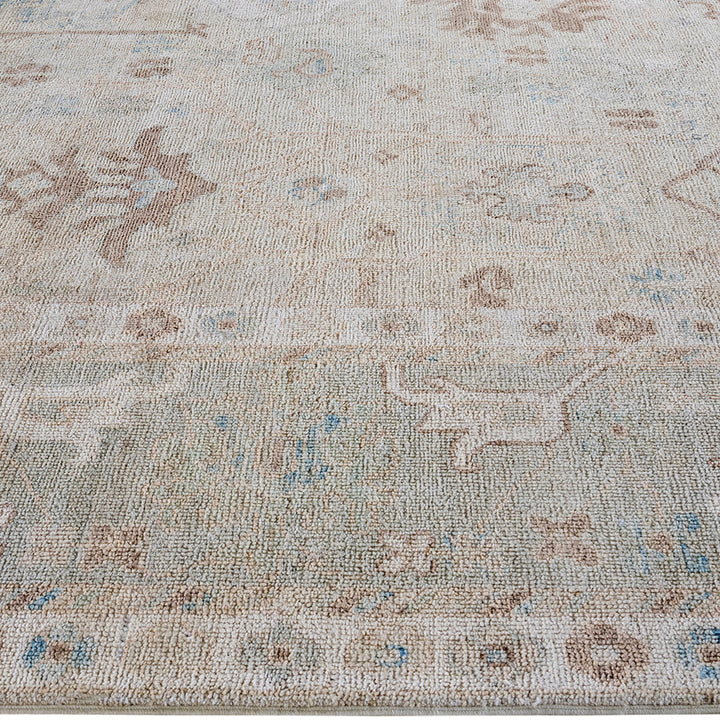 Oushak, One-of-a-Kind Hand-Knotted Area Rug - Ivory, 8' 10" x 11' 11" Default Title