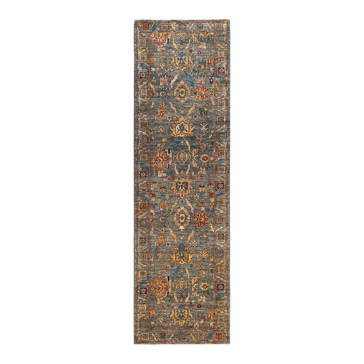 Serapi, One-of-a-Kind Hand-Knotted Runner Rug - Gray, 2' 10" x 9' 10" Default Title