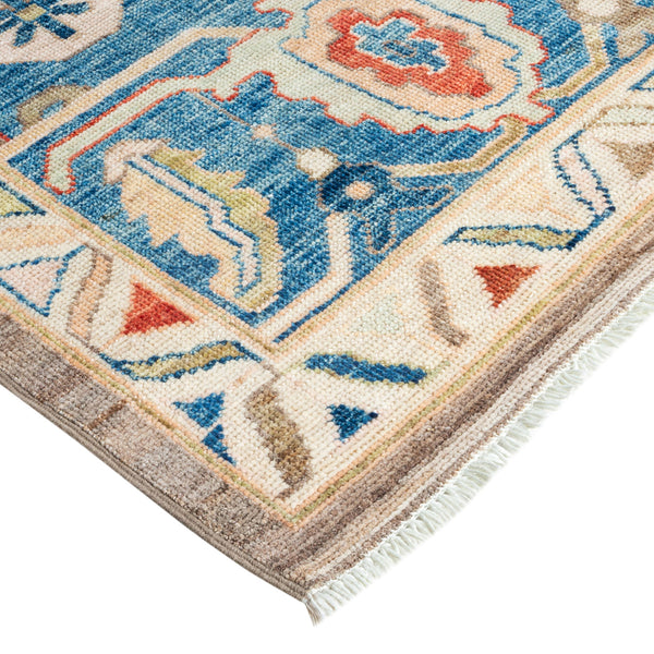 Oushak, One-of-a-Kind Hand-Knotted Runner Rug - Beige, 9' 11" x 13' 7" Default Title