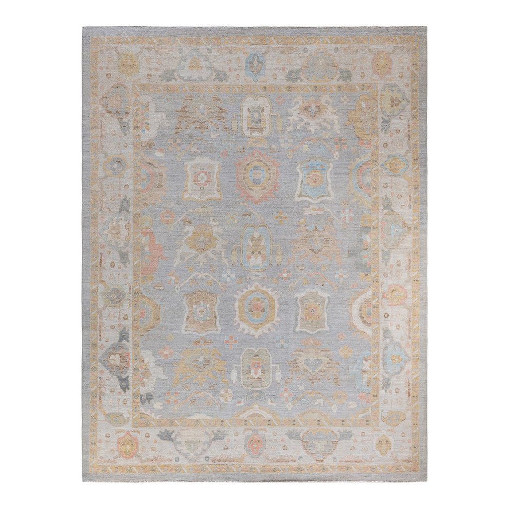 Oushak, One-of-a-Kind Hand-Knotted Area Rug - Gray, 8' 9" x 11' 8" Default Title