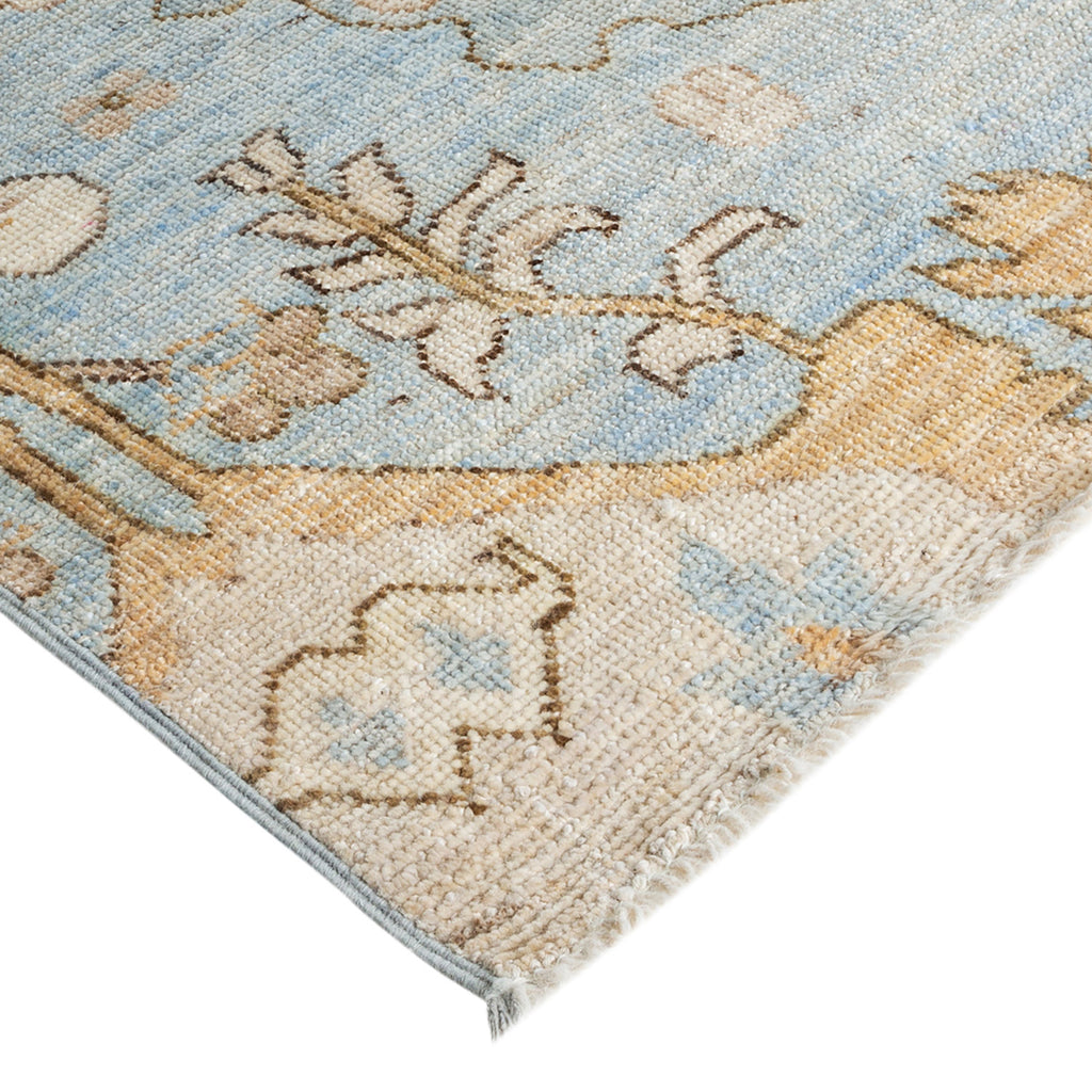 Oushak, One-of-a-Kind Hand-Knotted Runner Rug - Light Blue, 9' 2" x 11' 8" Default Title