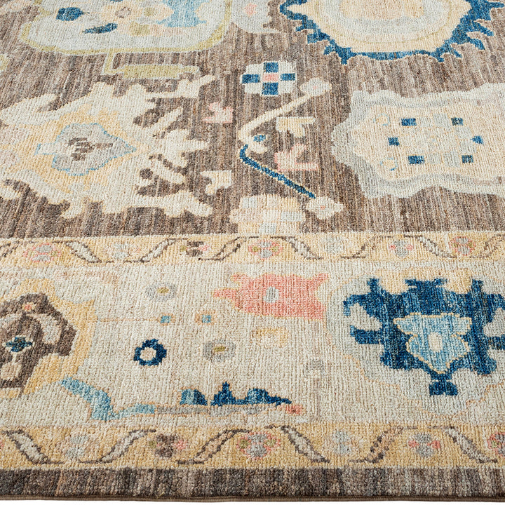 Oushak, One-of-a-Kind Hand-Knotted Runner Rug - Brown, 5' 10" x 9' 0" Default Title