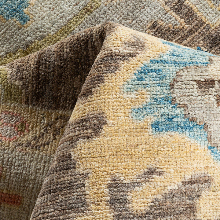 Oushak, One-of-a-Kind Hand-Knotted Runner Rug - Brown, 5' 10" x 9' 0" Default Title