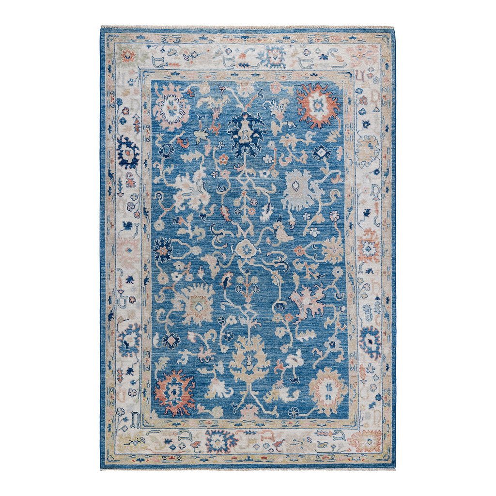 Oushak, One-of-a-Kind Hand-Knotted Area Rug - Light Blue, 5' 11" x 8' 8" Default Title