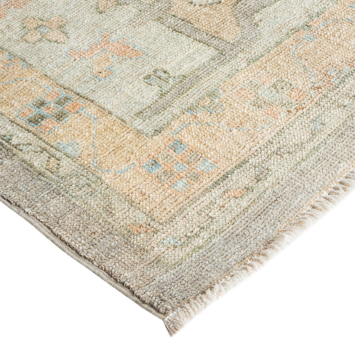 Oushak, One-of-a-Kind Hand-Knotted Runner Rug - Ivory, 9' 2" x 11' 9" Default Title