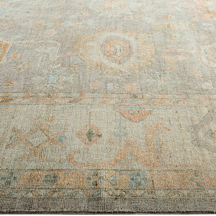 Oushak, One-of-a-Kind Hand-Knotted Runner Rug - Ivory, 9' 2" x 11' 9" Default Title