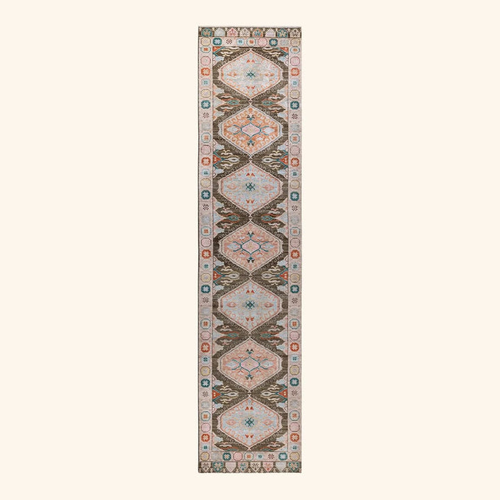 Oushak, One-of-a-Kind Hand-Knotted Runner Rug - Brown, 3' 2" x 13' 10" Default Title