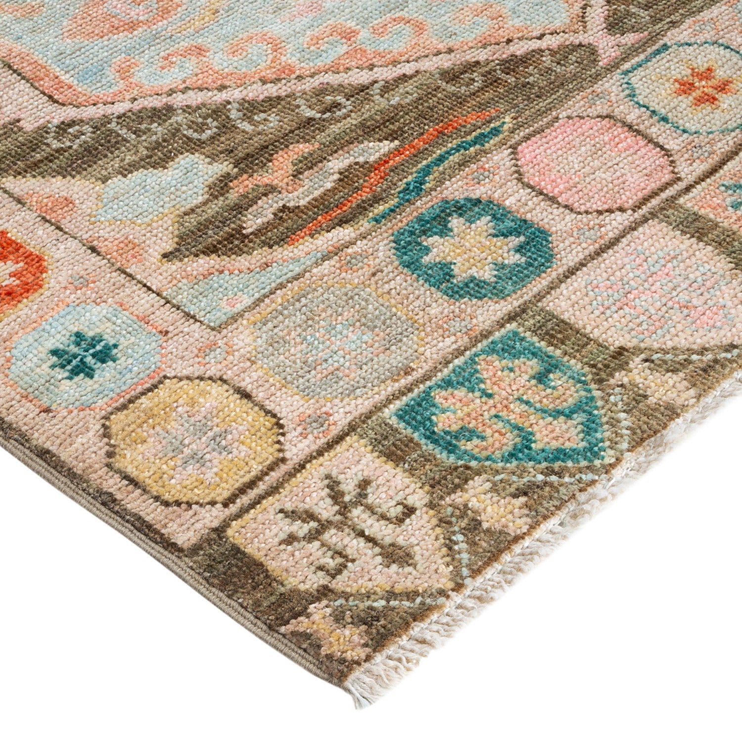 Oushak, One-of-a-Kind Hand-Knotted Runner Rug - Brown, 3' 2" x 13' 10" Default Title