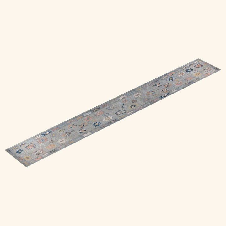 Oushak, One-of-a-Kind Hand-Knotted Runner Rug - Ivory, 2' 7" x 19' 1" Default Title