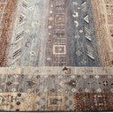 Tribal, One-of-a-Kind Hand-Knotted Runner Rug - Gray, 4' 1" x 5' 8" Default Title