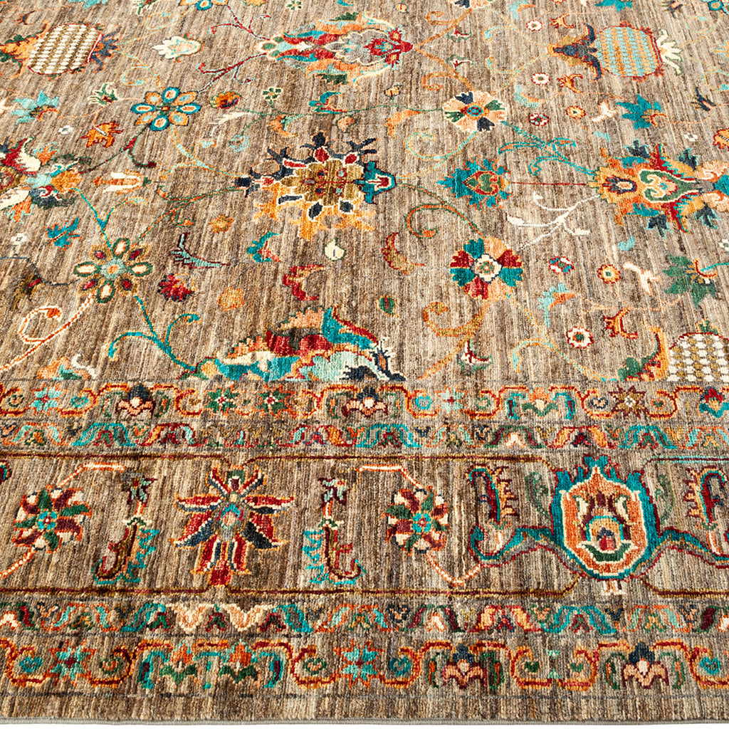 Tribal, One-of-a-Kind Hand-Knotted Runner Rug - Brown, 6' 9" x 10' 2" Default Title