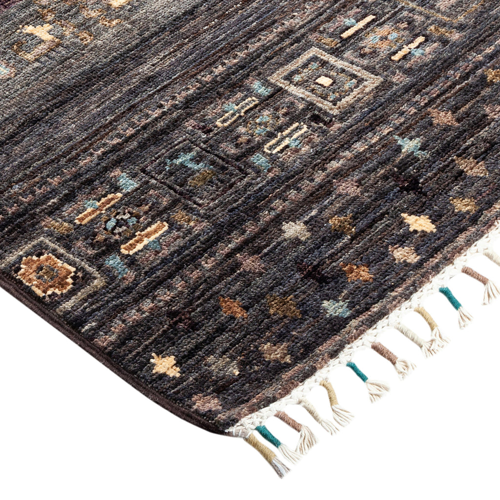 Tribal, One-of-a-Kind Hand-Knotted Runner Rug - Brown, 2' 7" x 9' 10" Default Title