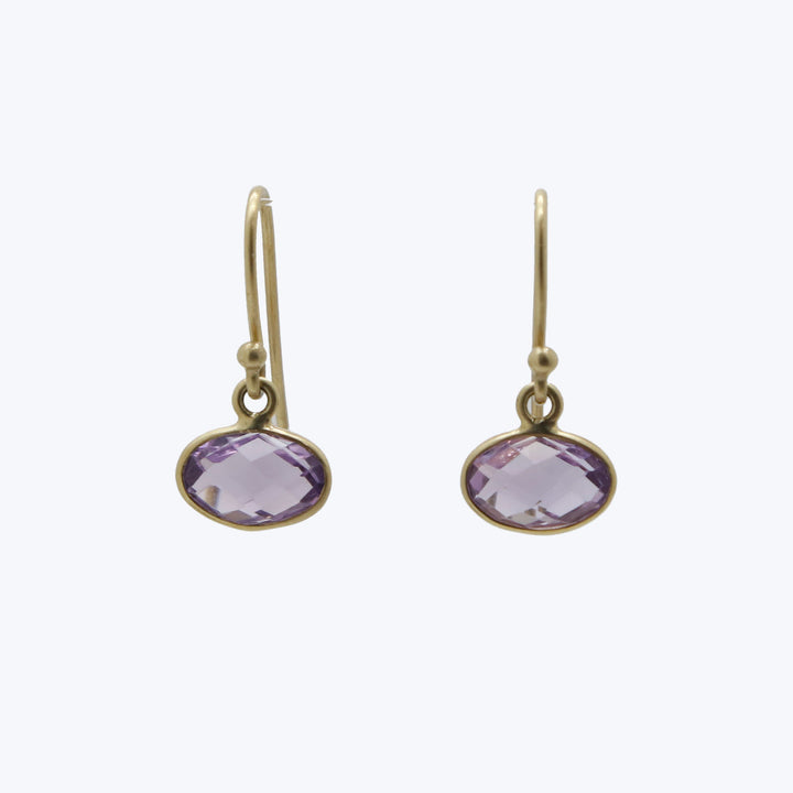 amethyst horizontal oval earrings (t) Default Title