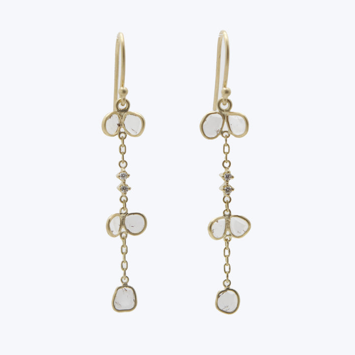 18k long butterflies on chain earrings Default Title