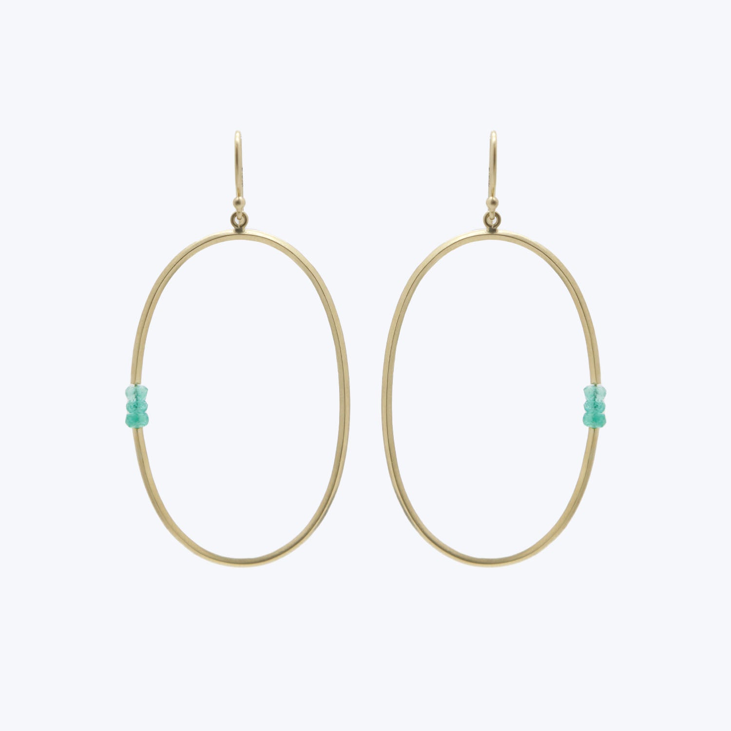 emerald double bead hoop earrings Default Title