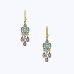 18k aquamarines + tamzanites chandelier earrings